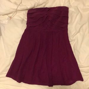 Magenta strapless dress from Express